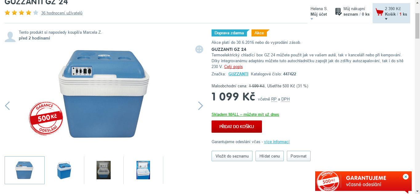 Autochladička Guzzanti GZ 24A - chladí i ohřívá