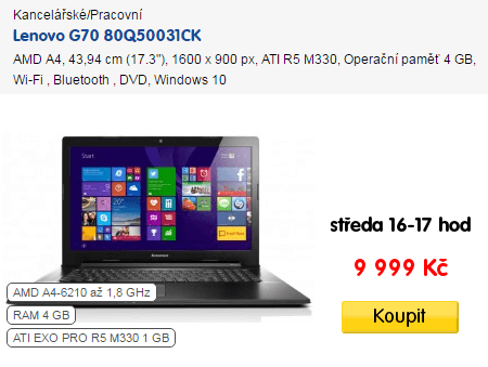 Lenovo, AMD, 1,8GHz, 4GB RAM, 1GB grafika, 17