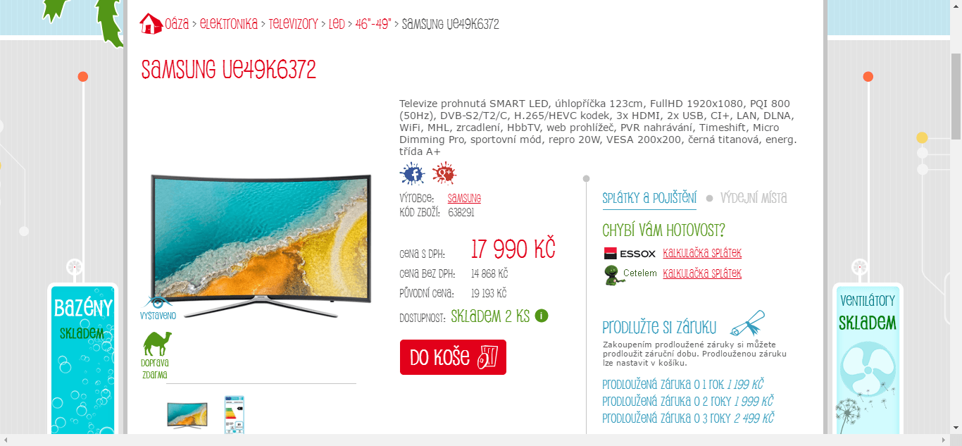 Full HD, LED, Smart, 123 cm, curved, Samsung