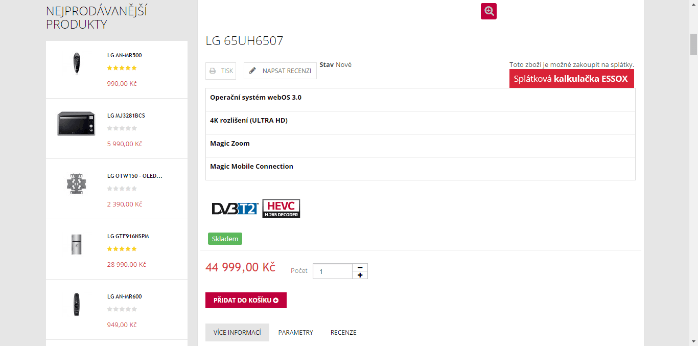 Ultra HD TV, Smart, 164 cm, LG
