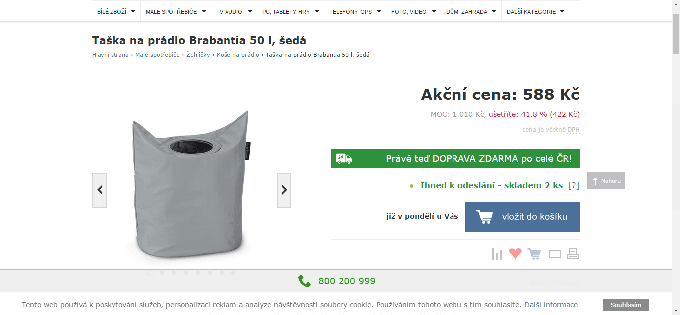 Koš na prádlo ve tvaru tašky Brabantia