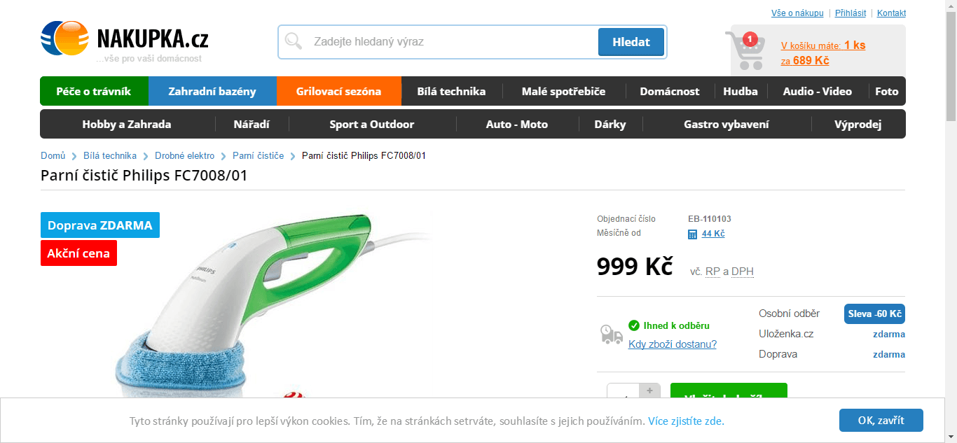 Parní čistič Philips FC7008/01