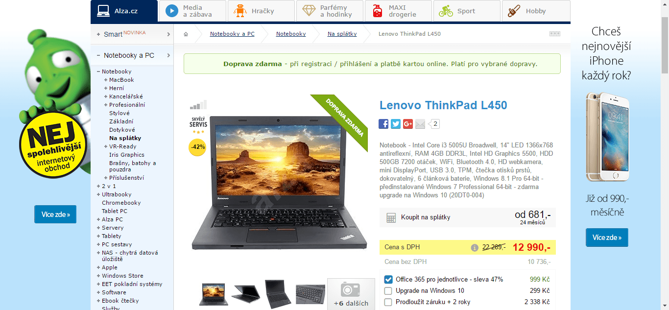 Lenovo, i3, 2GHz, 4GB RAM, 14", odolný