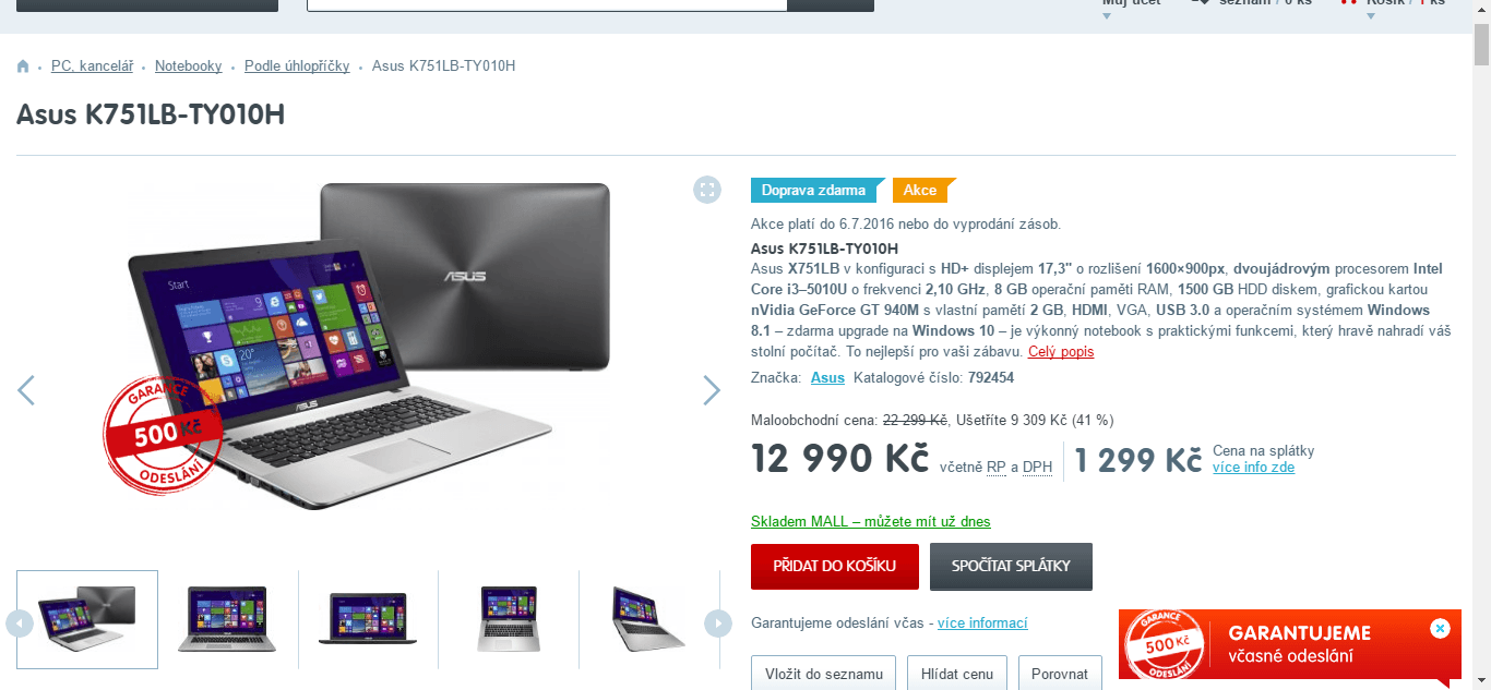 Asus, i3, 8GB RAM, 2GB Nvidia, 17,3"
