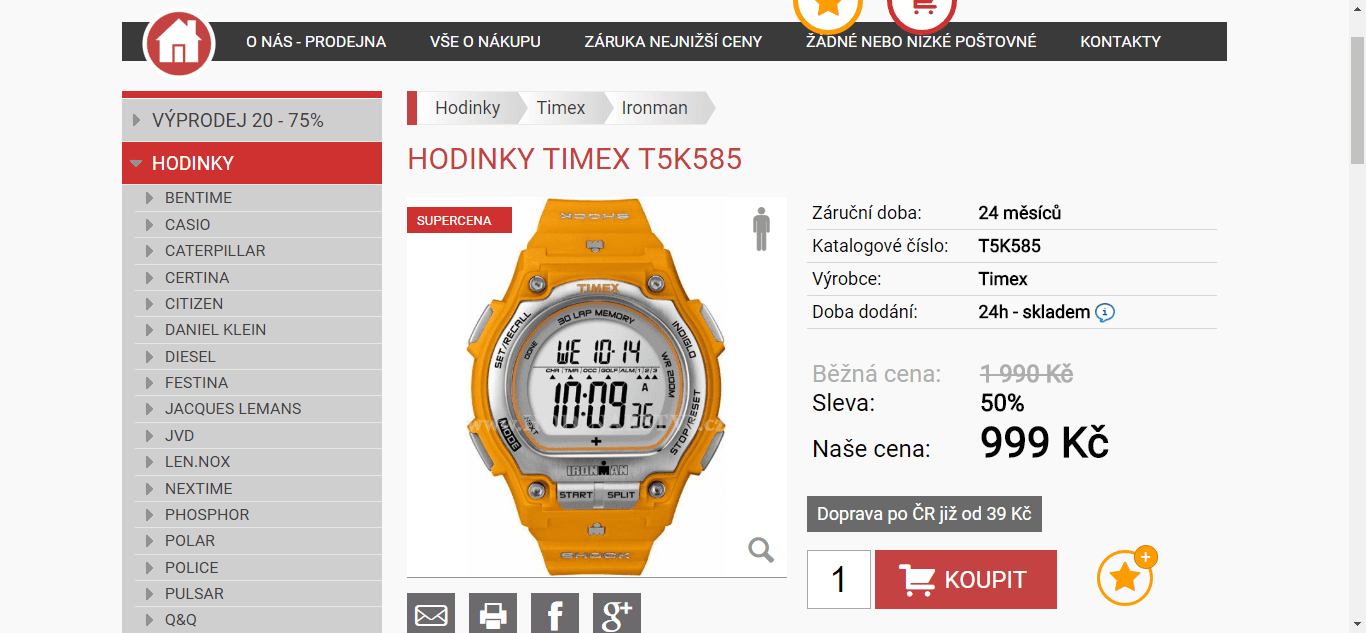 Pánské sportovní hodinky Timex 