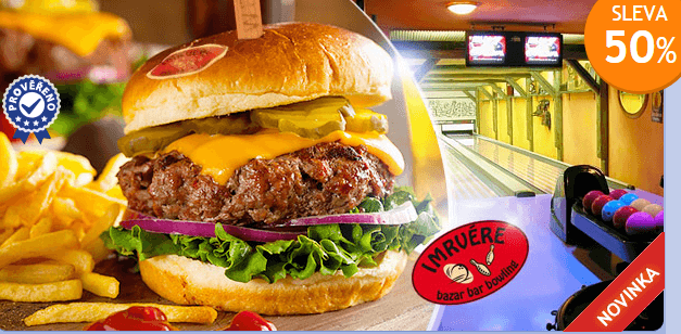 2x 200g burger,2x hranolky,2x salát+bowling