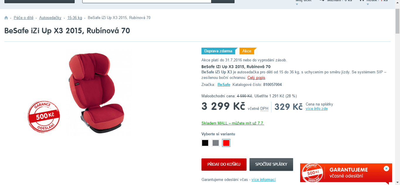 Autosedačka Besafe IZI UP X3 - 15-36 kg