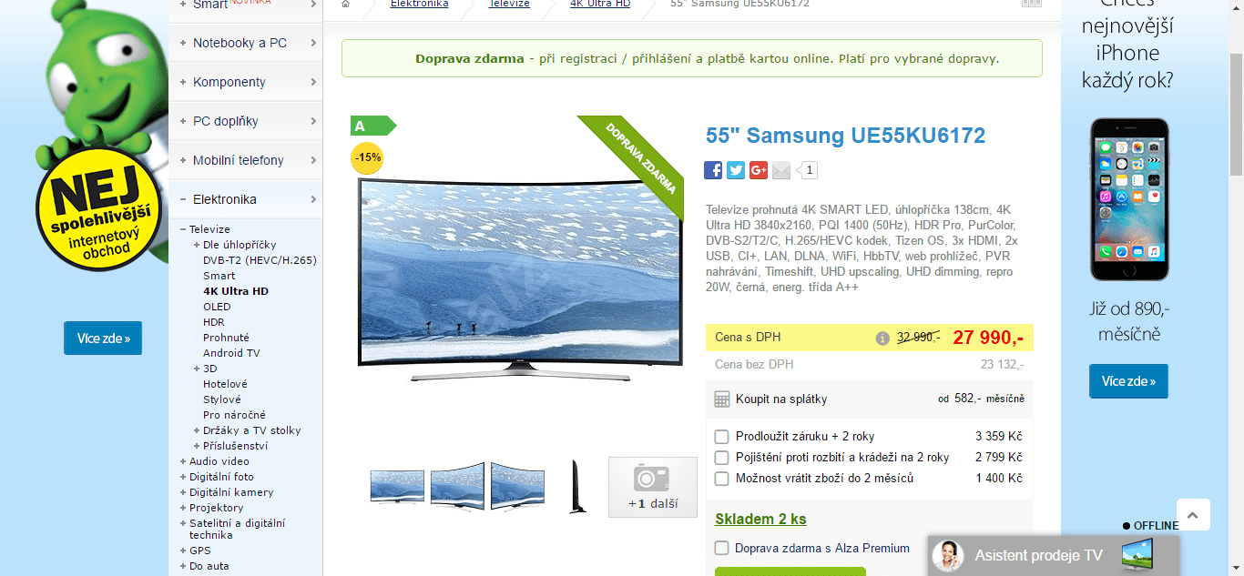 Ultra HD, Smart, Curved, 138 cm, Samsung