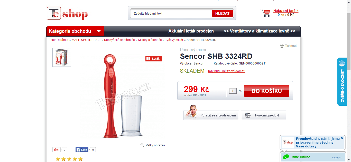 Ponorný mixér SENCOR - dTest 84%