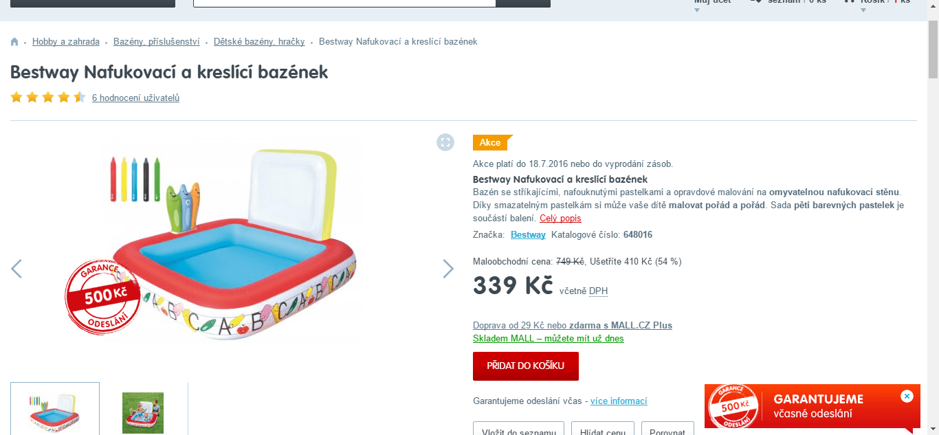 Nafukovací a kreslící bazének Bestway