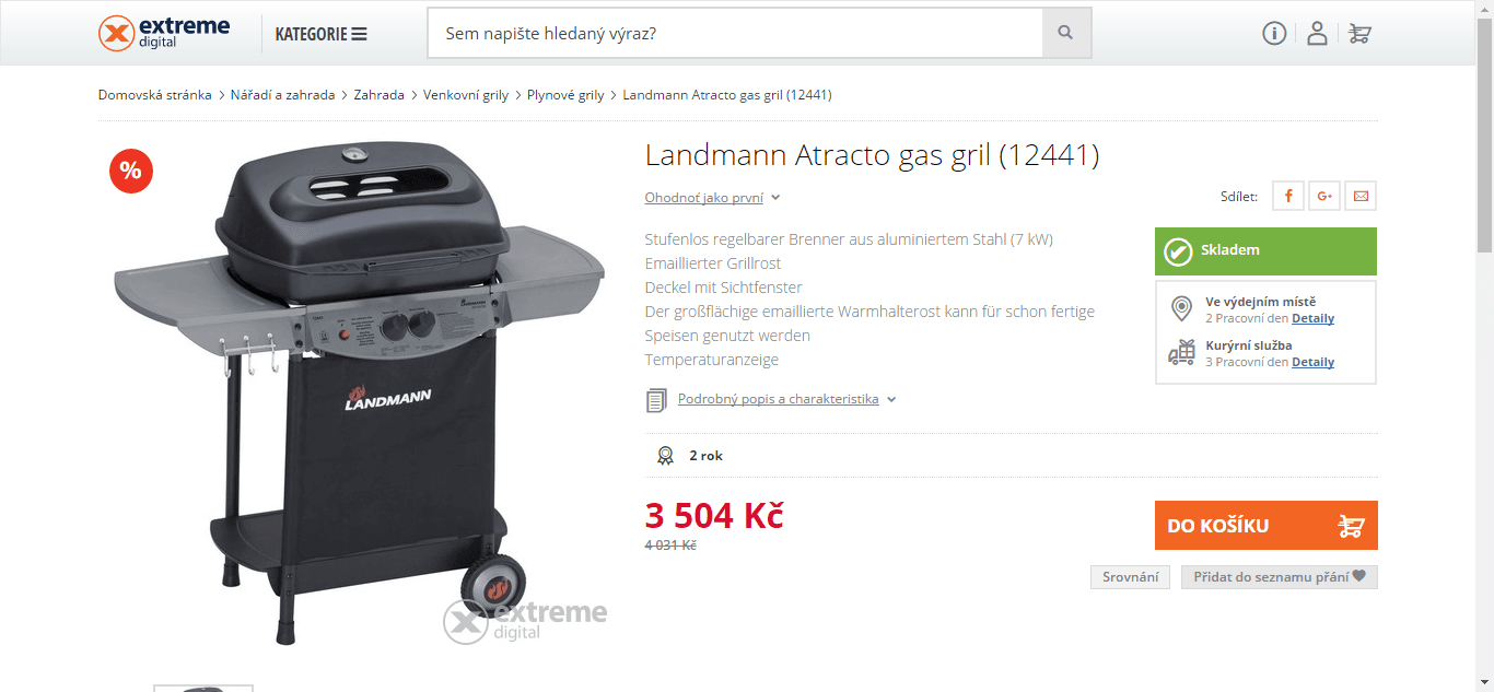 Plynový gril Soehnle Landmann Atracto