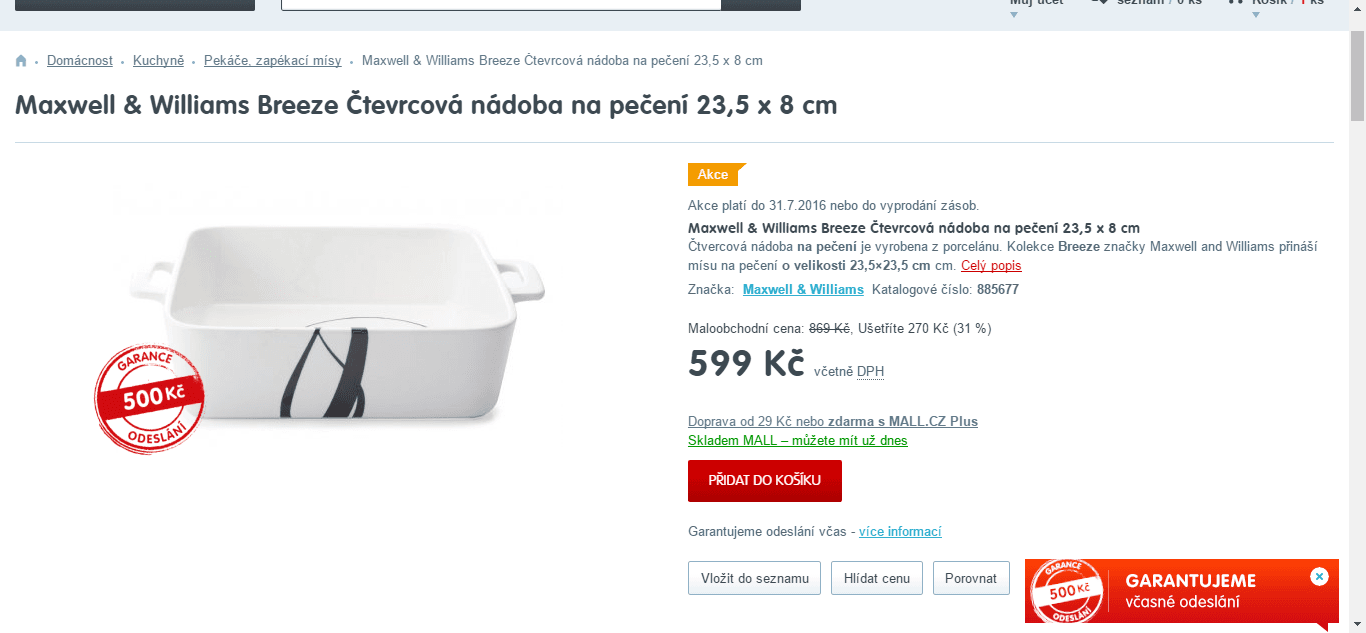 Porcelánový pekáč Maxwell Williams, 23,5 cm