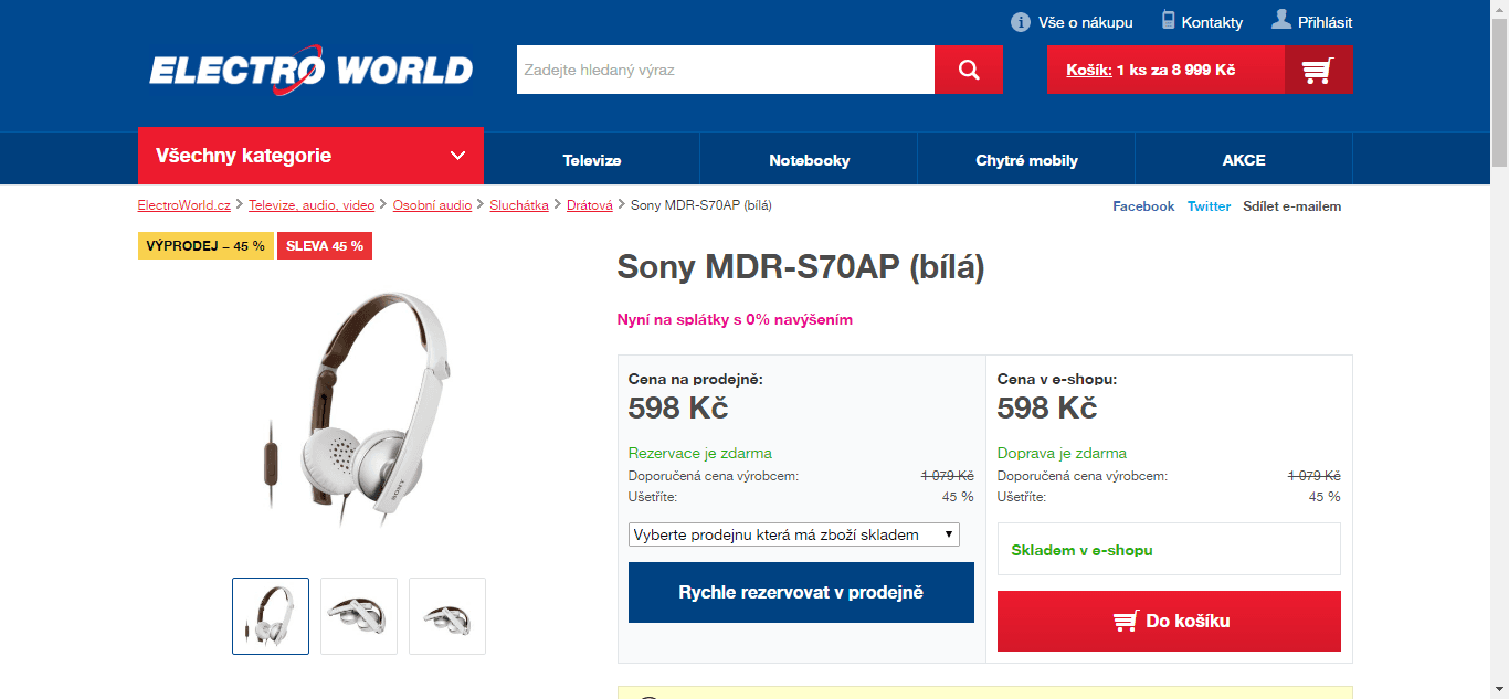 Sluchátka Sony MDR-S70AP 