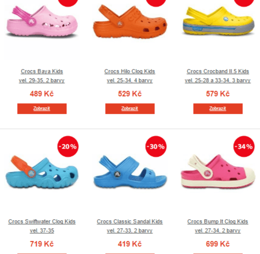 Velký výprodej Crocs