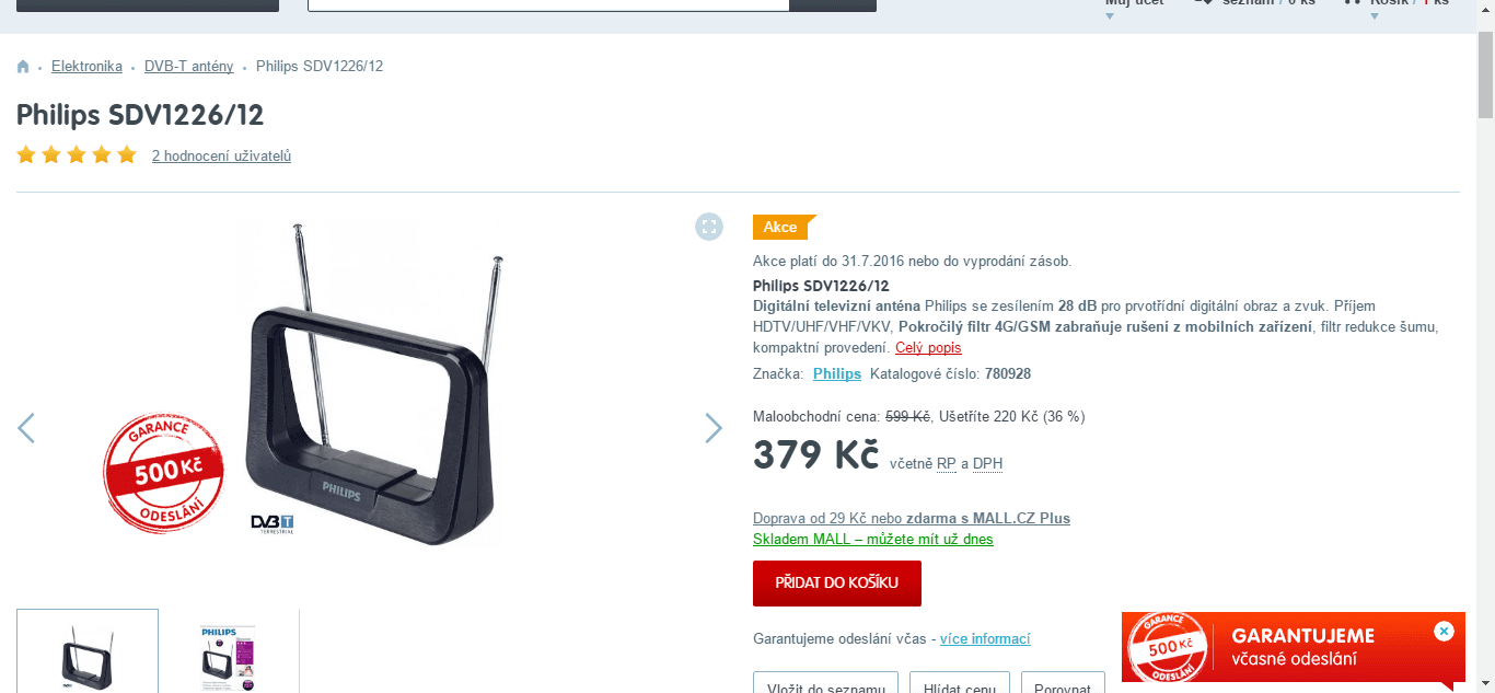 Digitální anténa (DVB-T) Philips