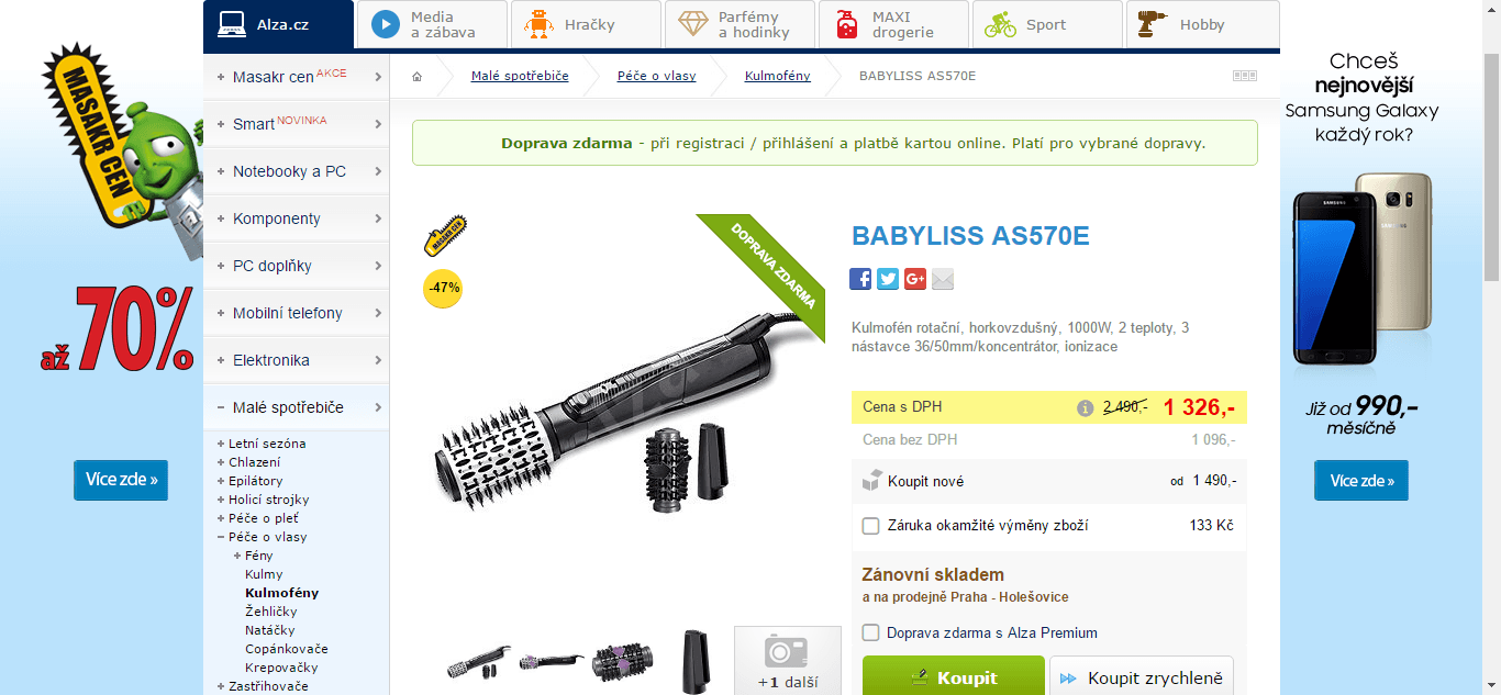 Kulmofén s ionizací Babyliss