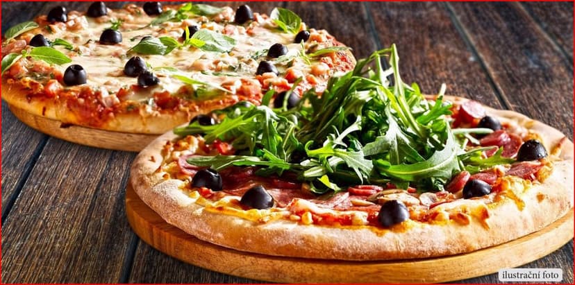 2 křupavé pizzy