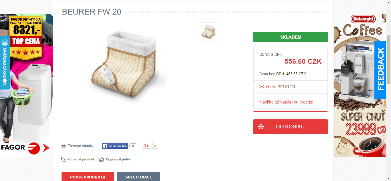 Vyhřívací bota Beurer, ovládání