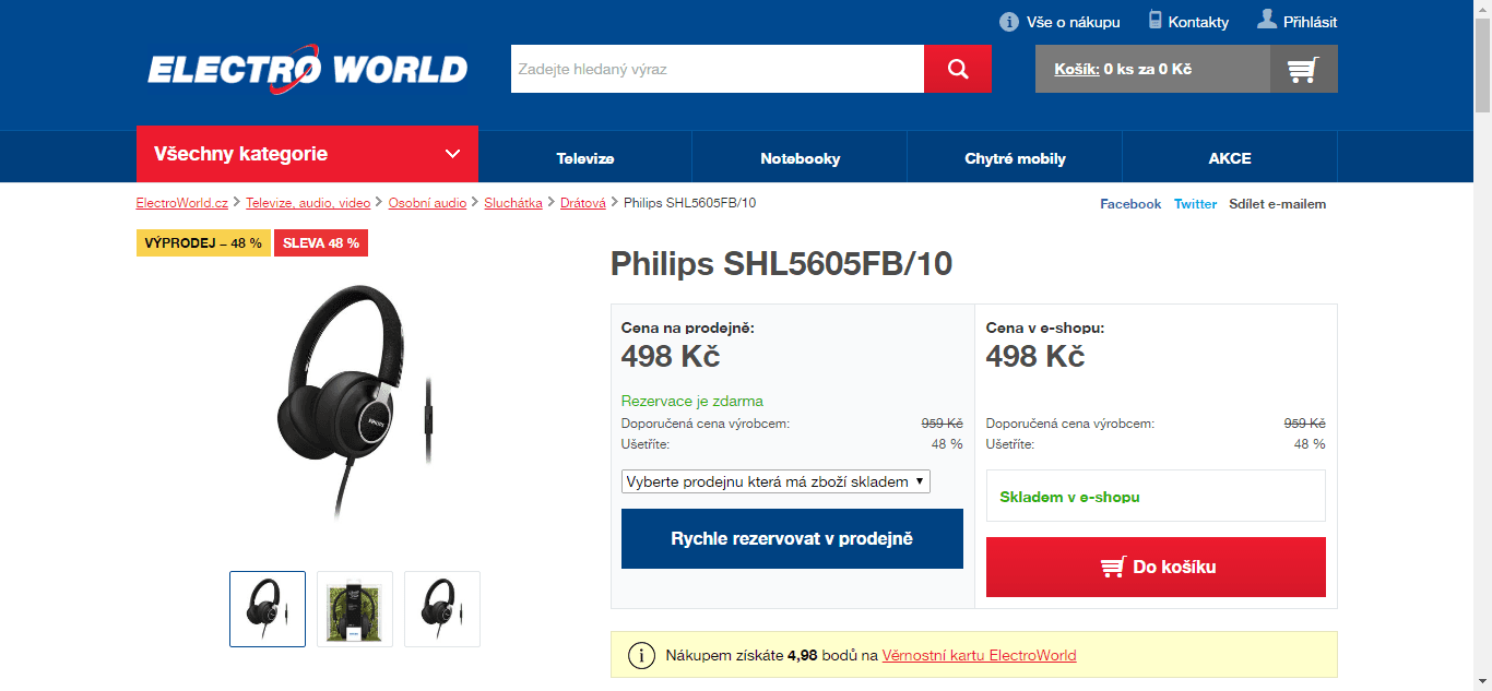 Sluchátka PHILIPS SHL5605FB10