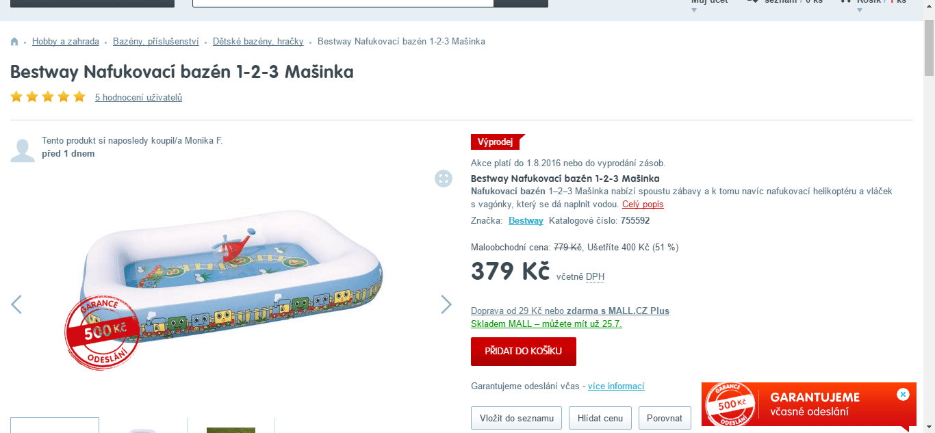 Dětský bazén Bestway, 2 x 1,5 metru