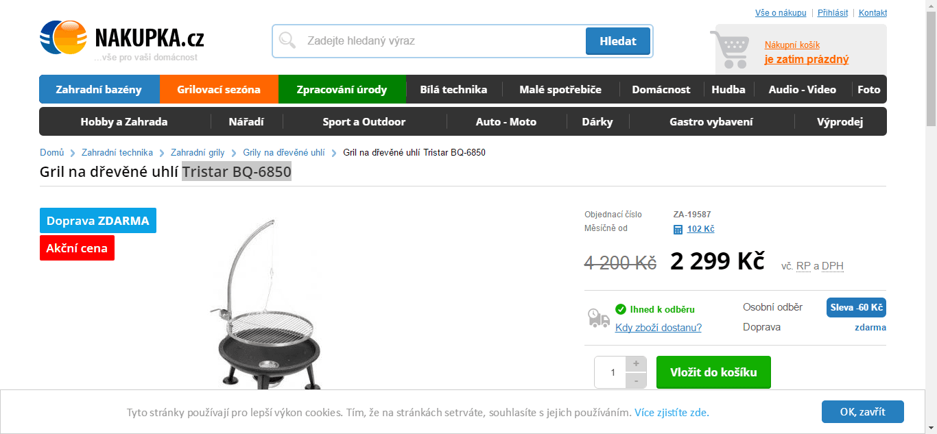 Otočný gril Tristar, 55 cm