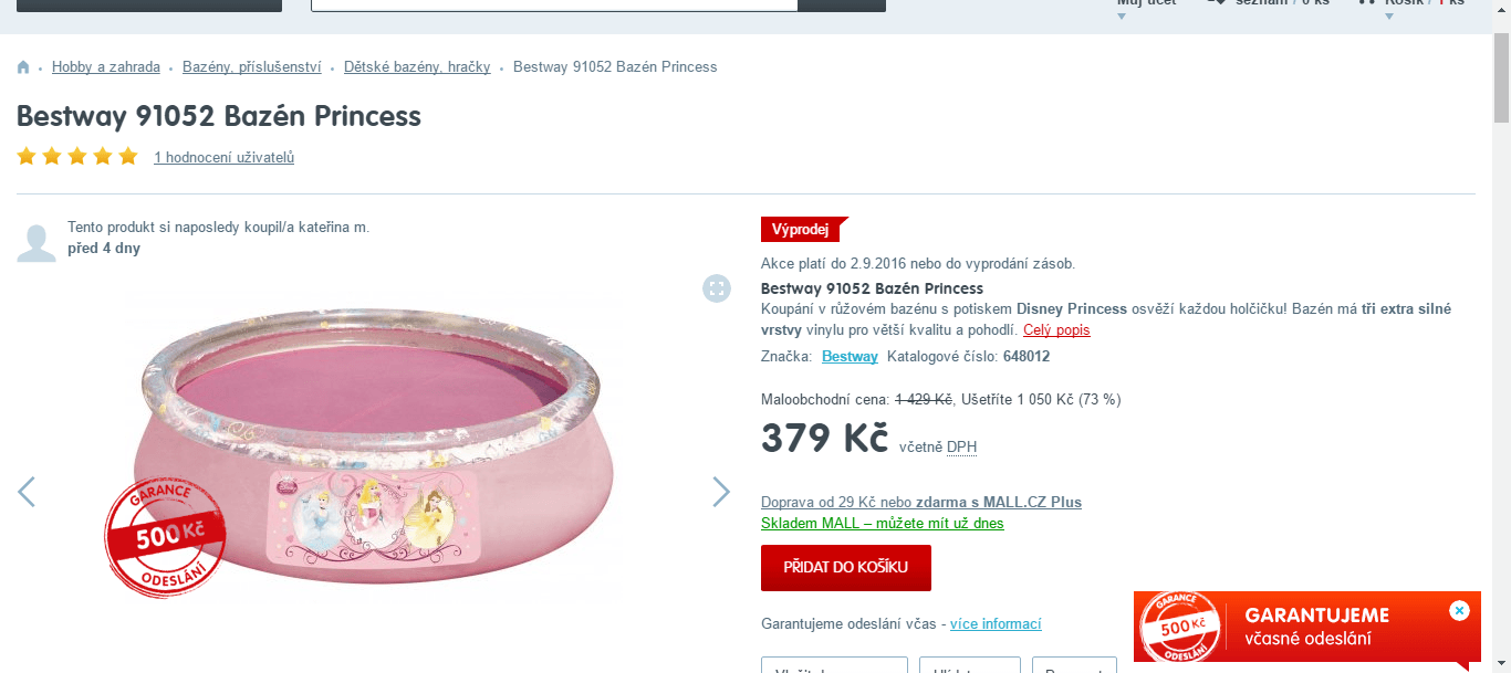 Bazén Bestway Disney Princess 198x51 cm