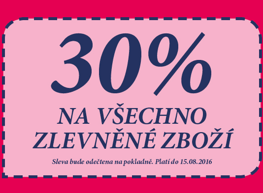 Extra sleva 30% na vše zlevněné