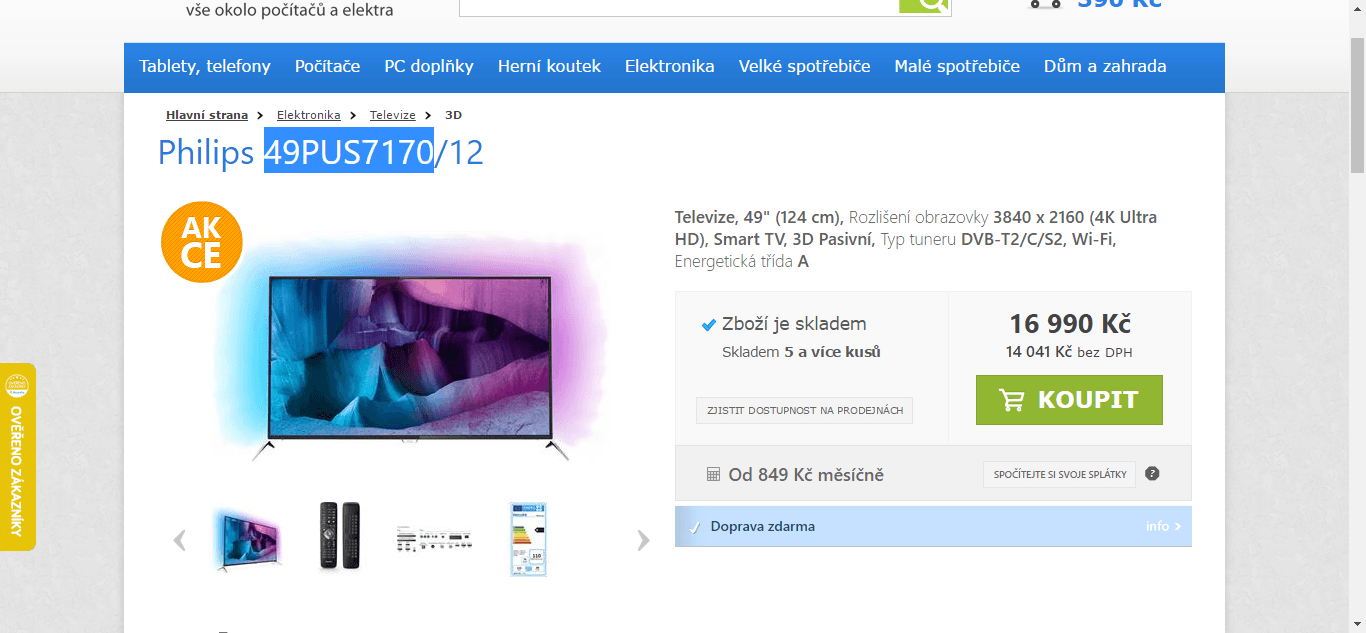 Ultra HD TV, Smart, 3D, 123 cm, Philips