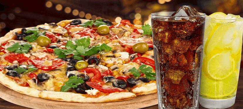 Pizza a 2 drinky
