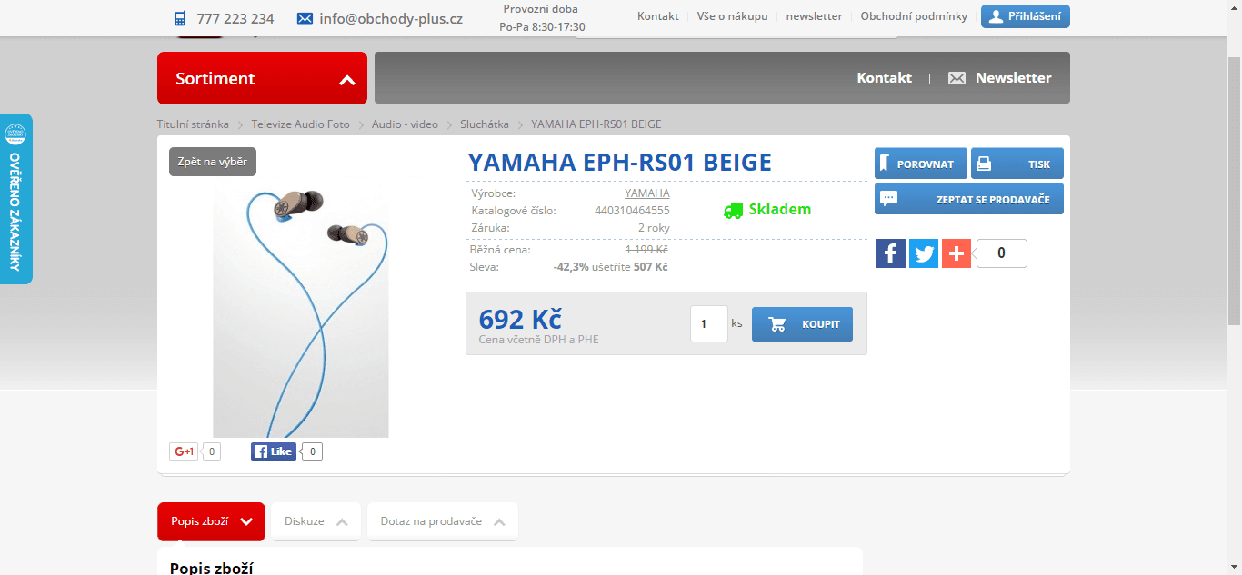 Sluchátka Yamaha - různé druhy