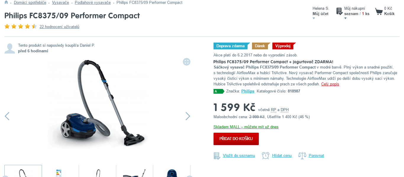 Vysavač Philips Performer Compact