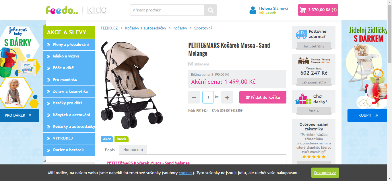 Golfový kočárek Monza Musca Sand 