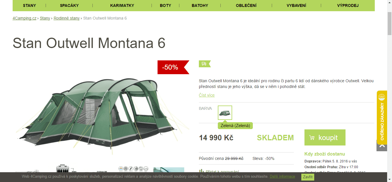 Stan pro 6 osob Outwell Montana 6