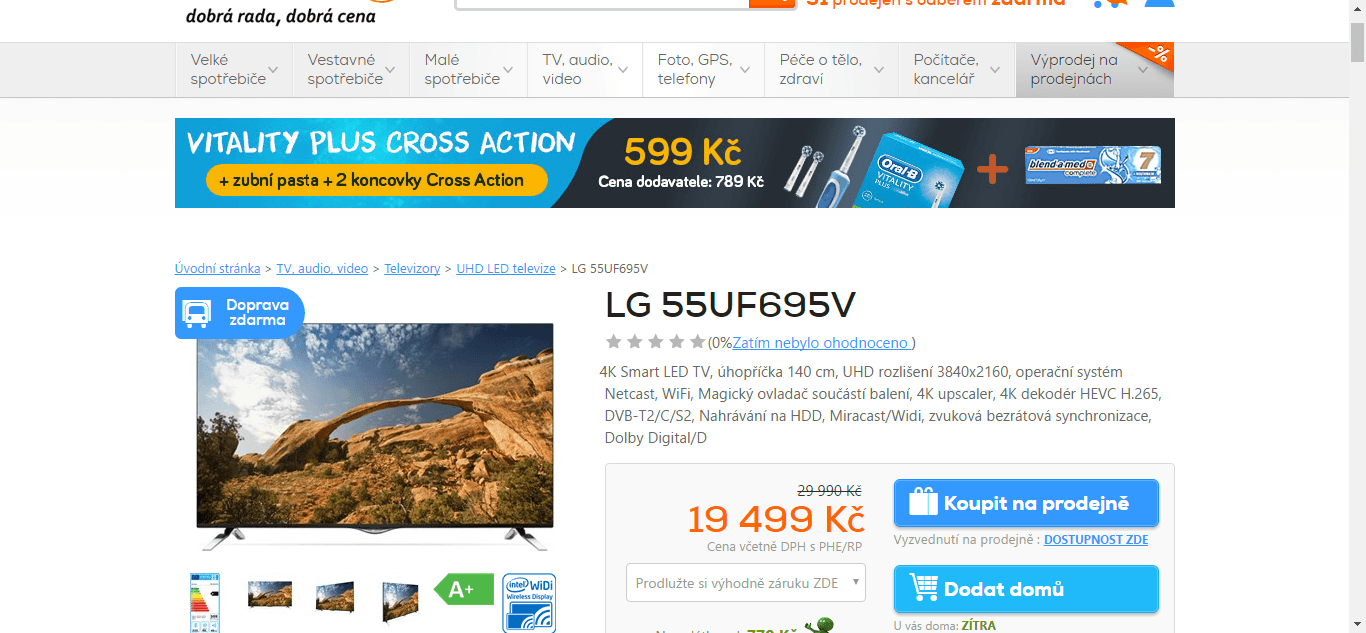 Ultra HD TV, Smart, 139 cm, LG
