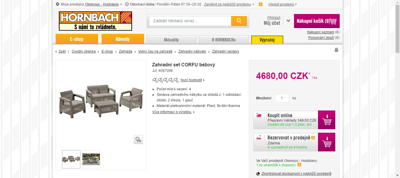 Zahradní set pohovka, 2x křeslo, stůl 