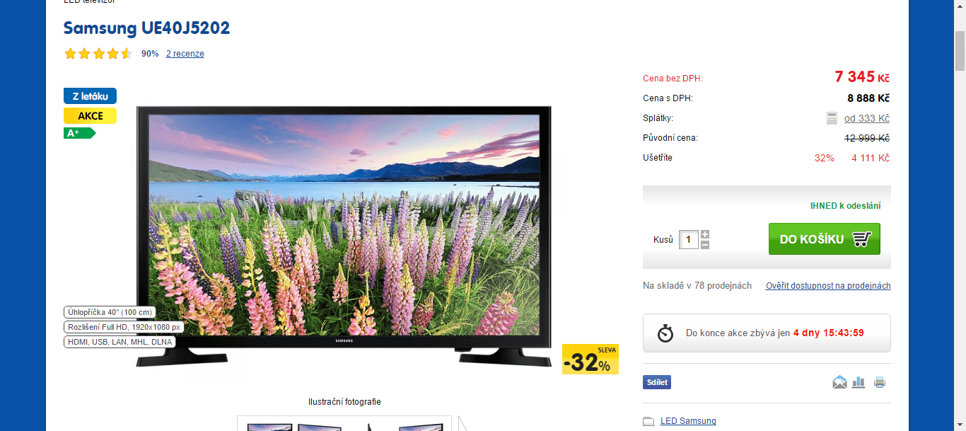 Full HD TV, Smart, 101 cm, Samsung