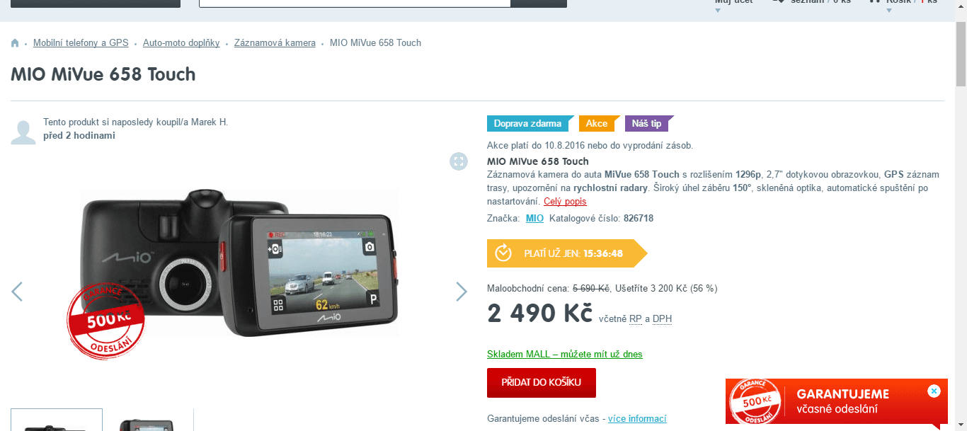 Autokamera MIO MiVue 658 Touch
