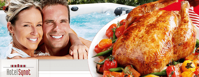 Pečené kuřátko a hodina ve wellness pro 2