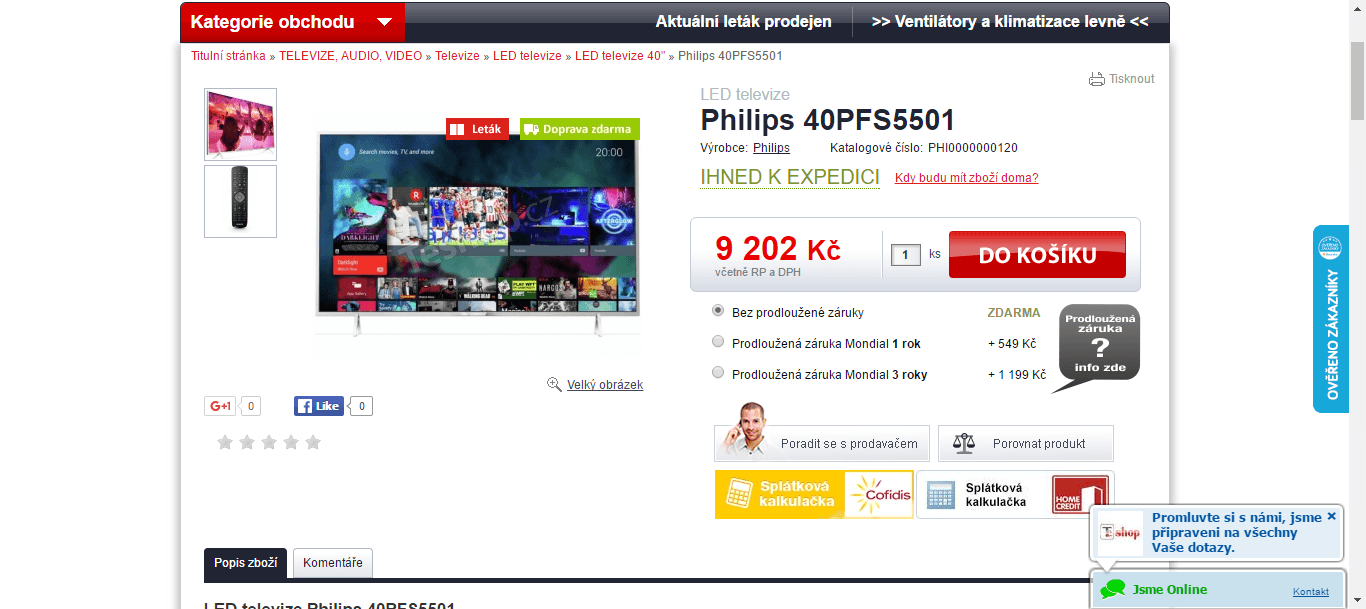 Full HD TV, Smart, 102 cm, Philips
