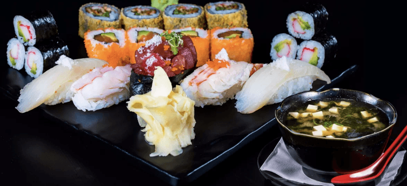Japonská polévka a sushi set