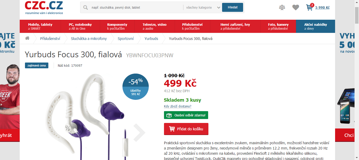 Sluchátka na sport Yurbuds Focus 300