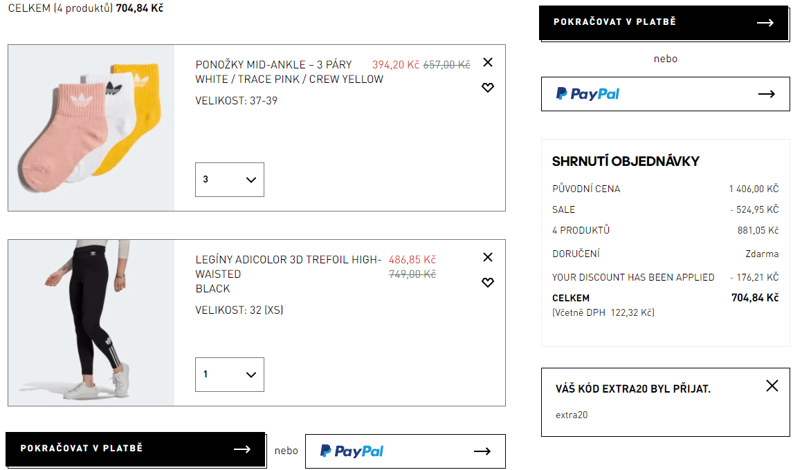Extra sleva 20% v outletu Adidas