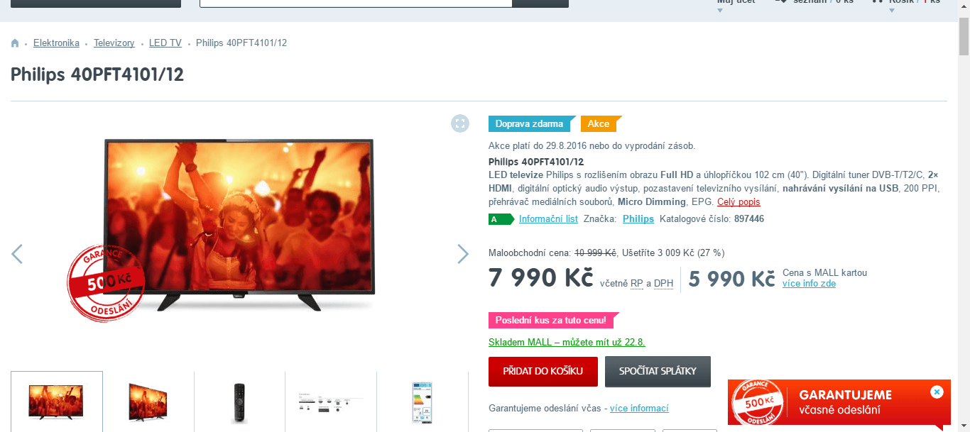 Full HD LED TV, 102 cm, Philips