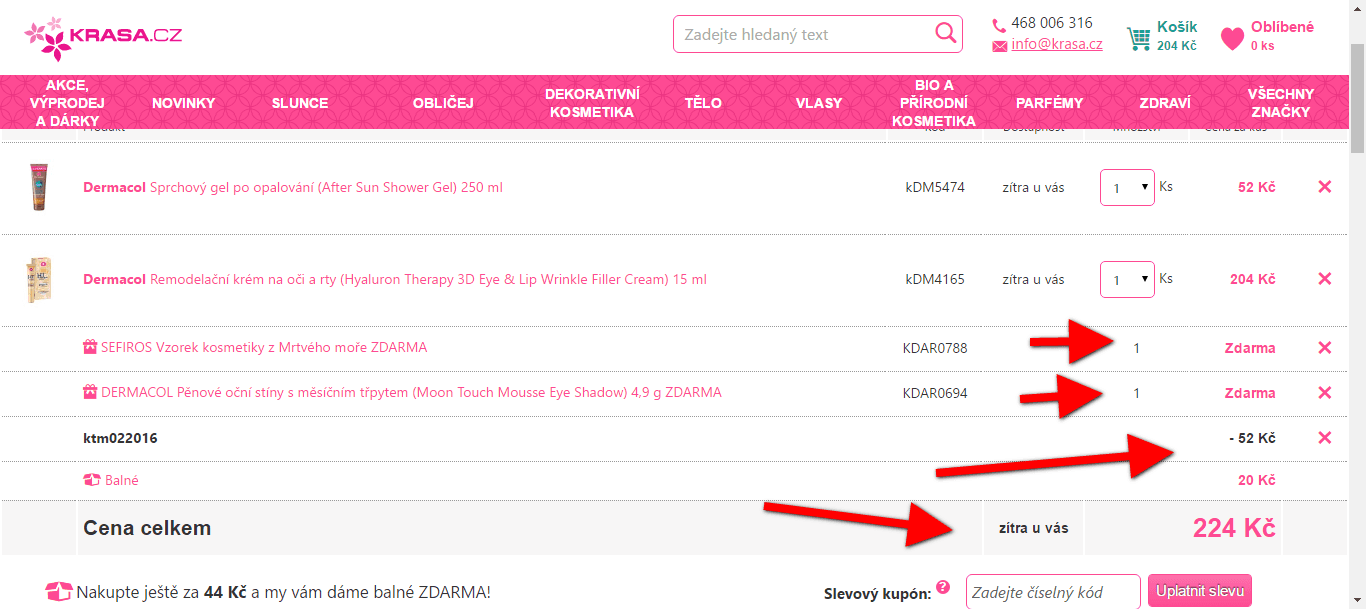 Dermacol sleva 20% + dalších 20% na vše