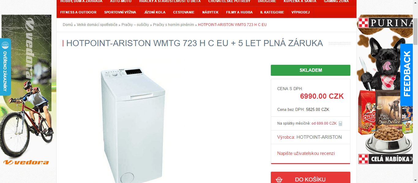 Pračka Hotpoint, 7kg, 1200 ot., A+++