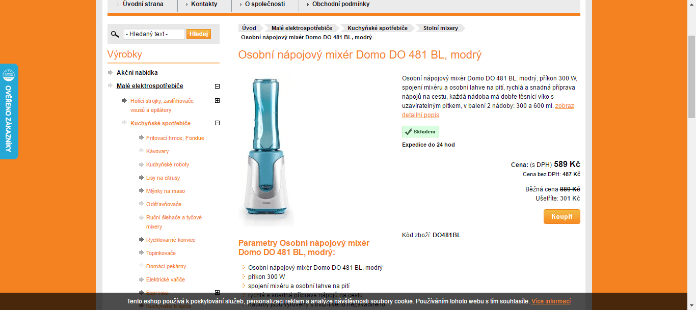 Mixér Domo DO 481 BL