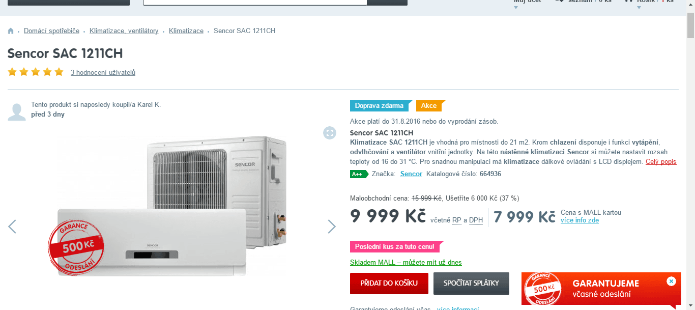 Klimatizace Sencor - 4 režimy