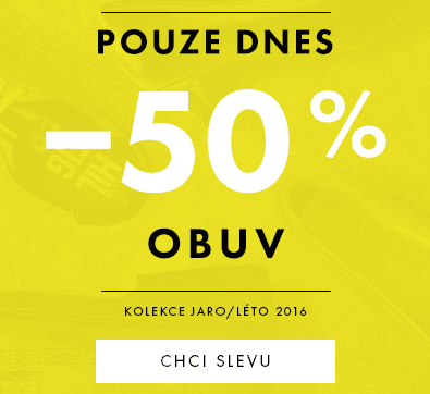 Sleva 50% na všechny boty (jaro/léto 2016)