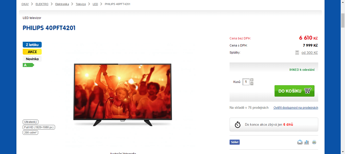 Full HD LED TV, 102 cm, Philips