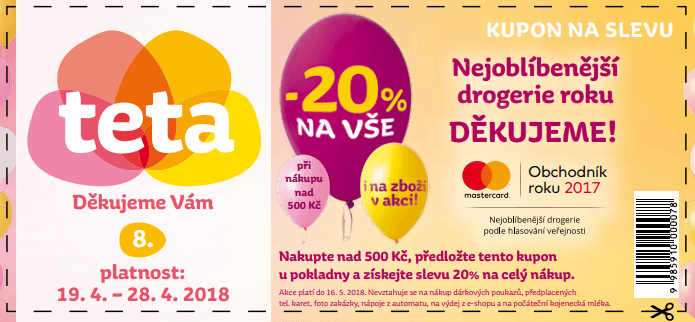 Sleva 20% na nákup nad 500 Kč